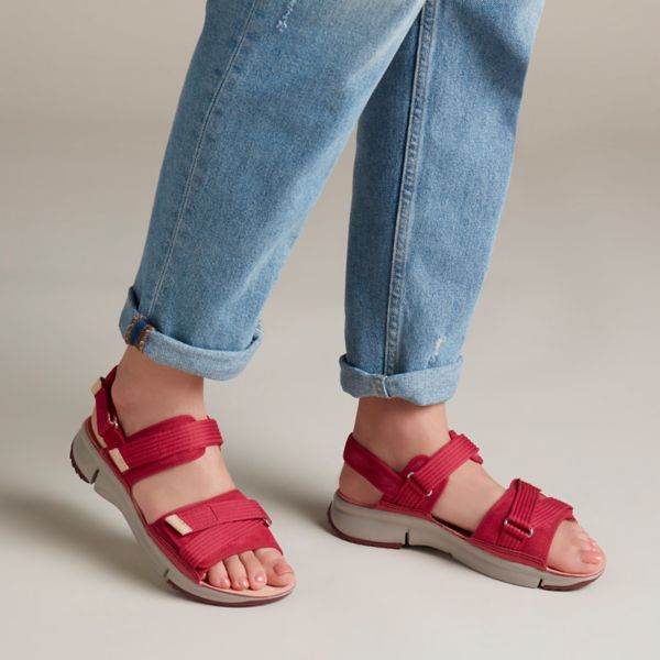 Clarks Womens Tri Walk Sandals Berry Combi | CA-5879613